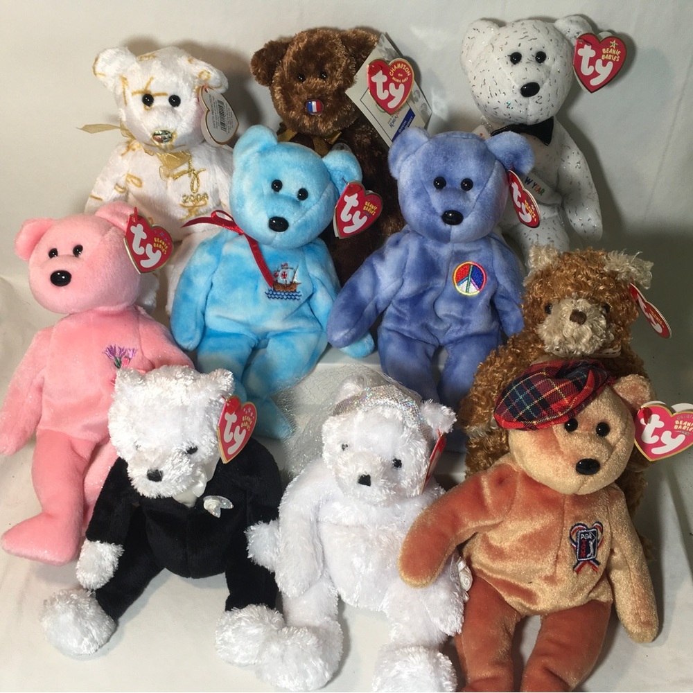 Ty Beanie Baby Bears Lot Of 10 With Tags Vintage Plush Y2K Collectible Plush